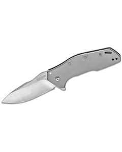 KER1881 image(0) - Kershaw Eris Assisted Open Frame Lock Drop Point Blade EDC Folding Pocket Knife with Stonewashed Finish - Gray