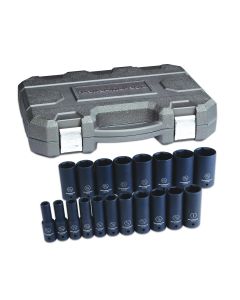 KDT84934N image(0) - GearWrench 19 Piece 1/2 Inch Drive 6 Point Deep Impact SAE Socket Set