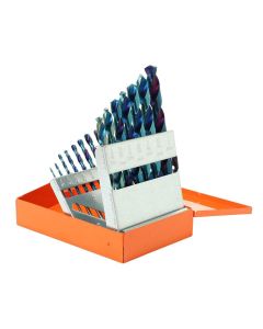 KNK15KK15 image(0) - KnKut 15 Piece Steel Blue Jobber Length Drill Bit Set 1/16" - 1/2" by 32nds
