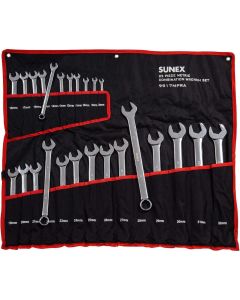 SUN9917MPRA image(0) - SUNEX 25 Piece Metric Full Polish V-Groove Combo Wrench Set