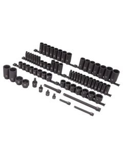 SUN1068 image(0) - SUNEX 3/8" & 1/2" Drive Sae & Metric 6 Point Standard & Deep 68-Piece Master Impact Socket Set
