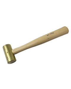KTI71714 image(0) - K Tool International Brass Hammer 16 oz. with Wooden Hickory Handle