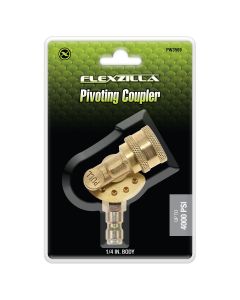 LEGPW3569 image(0) - Flexzilla Pivoting Coupler, 1/4" Body, Brass/Steel