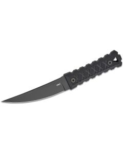 CRK2924 image(0) - CRKT (Columbia River Knife) HZ4 SK-5 Titanium Nitride Plain Blade Fixed Blade Knife with Sheath G10 Handle - Black