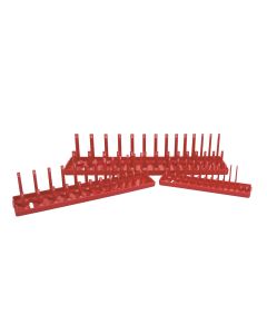 KTI72470 image(0) - K Tool International Socket Holder Set 3 Piece SAE Red