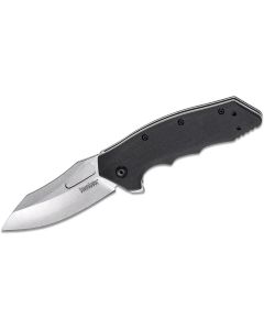 KER3930 image(0) - Kershaw Flitch Assisted Open Liner Lock Drop Point Blade EDC Folding Pocket Knife with Stonewashed Finish - Black