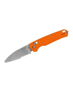 KER6110EMTOR image(0) - Kershaw Kershaw Bel Air XL EMT Manual DuraLock Partially Serrated Sheepsfoot Blade EDC Folding Pocket Knife - Color Orange