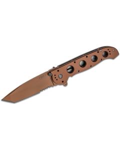 CRKM16-14D image(0) - CRKT (Columbia River Knife) M16-14D AUS 8 Titanium Nitride Triple Point Serrationswith  Blade Folding Knife with Liner Lock Aluminum Handle - Cooper