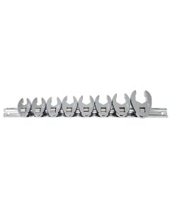 KTI22300 image(0) - K Tool International Crowfoot Flare Nut Set SAE 8 Piece 3/8 Inch Drive