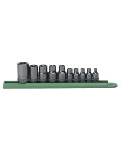 KDT80582 image(0) - GearWrench 10 Piece 1/4 Inch, 3/8 Inch & 1/2 Inch Drive External Torx Socket Set