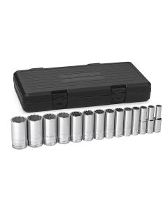 KDT80732 image(0) - GearWrench 14 PC 1/2" DR SAE DEEP 12 PT SOCKET SET