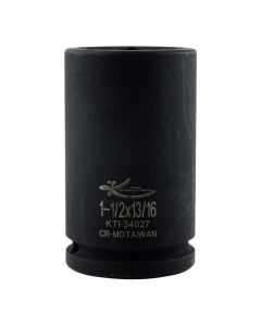 KTI34027 image(0) - K Tool International Socket Impact 1-1/2 x 13/16 Inch 3/4 Inch Drive Budd Wheel 6 Point