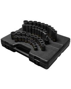 SUN2699 image(0) - SUNEX 39PC 1/2"DR METRIC MASTER IMPACT SOCKET SET