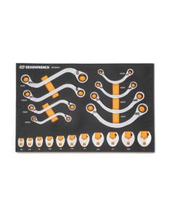 KDTGWMSSRWSAE image(0) - GearWrench 19 Piece Specialty Ratcheting SAE Wrench Set in Foam Storage Tray