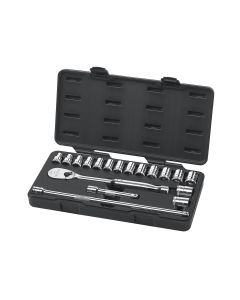KDT80708 image(0) - GearWrench 18 Piece 1/2 Inch Drive 6 Point Standard Metric Mechanics Tool Set