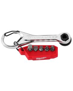MLW48-22-2950 image(0) - Milwaukee Tool 7-in-1 Multi-Bit Mini Ratchet