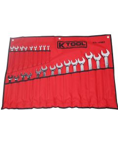 KTI41803 image(0) - K Tool International Wrench Set 23 Piece Combination Metric Pro-series Hi Polish