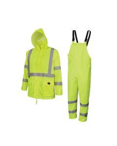 SRWV1080360U-L image(0) - Pioneer 150D Oxford Poly/PVC Waterproof Rainsuit  - Color:  Hi-Viz Yellow/Green  - Size: L