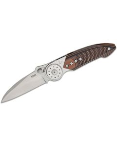 CRK4200 image(0) - CRKT (Columbia River Knife) Walker Blade Lock 14C28N Satin Plain Blade Folding Knife with Blade Lock Stainless Steel w/G10 Overlay Handle - Brown/Black