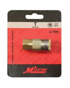 MILS785 image(0) - Milton Industries 1/4-inch Fem. Body T-Style (Retail Packaging)