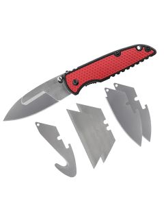 COS30861 image(0) - COAST Products DX430 1919 Reserve Shift Interchangeable Razor/Drop Point/Gut Hook Exchange Blade Folding Pocket Knife - Red/Black