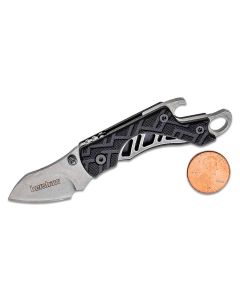 KER1025X image(0) - Kershaw Cinder Manual Open Liner Lock Drop Point Blade EDC Folding Pocket Knife with Stonewashed Finish - Black/Silver