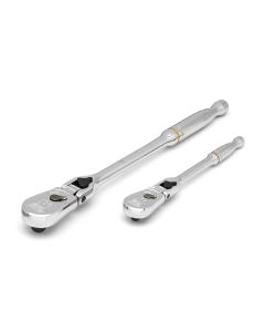 KDT81274T image(0) - GearWrench 2 Piece 1/4 Inch & 3/8 Inch Drive 90-Tooth Locking Flex Head Teardrop Ratchet Set