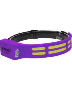KTI73319XD image(0) - K Tool International Headlight 600 Lumen COB Flexible with Motion Sensor and Side Flashlight Purple