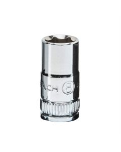 KDT80130 image(0) - GearWrench 1/4 Inch Drive 6 Point Standard Metric Socket 8mm