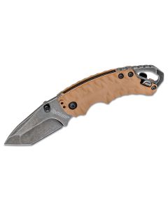 KER8750TTANBW image(0) - Kershaw Shuffle II Multifunction Manual Open Inset Liner Lock American Tanto Blade EDC Folding Pocket Knife with BlackWash Finish - Tan