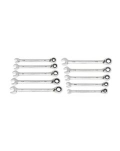 KDT86658 image(0) - GearWrench 10 Piece 90-Tooth 12 Point SAE Reversible Ratcheting Wrench Set