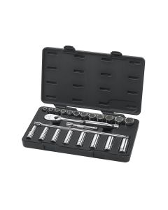 KDT80707 image(0) - GearWrench 23 Piece 1/2 Inch Drive 6 Point Standard & Deep SAE Mechanics Tool Set
