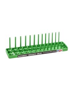 HNE1404 image(0) - Hansen Global 1/4 Inch Metric 2 Row Regular/Deep Socket Holder Tray - Green