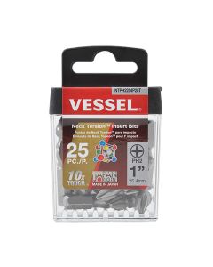 VESNTPH2254P25T image(0) - Vessel Tools Neck Torsion Insert Bits PH2X25.4 25PC (TicTac)