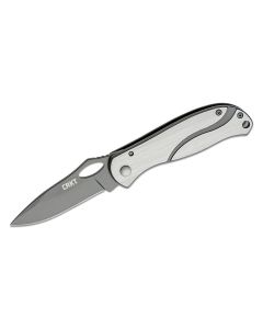 CRK6480 image(0) - CRKT (Columbia River Knife) Pazoda 8Cr13MoV Titanium Nitride Plain Blade Folding Knife with Frame Lock Stainless Steel Handle - Silver/Black