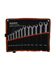 SUN9917MA image(0) - SUNEX 12 Pc. Metric Full Polish V-Groove Combination Wre