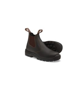 BLU490-090 image(0) - Blundstone Soft Toe Elastic Side Slip-on Boot, Water Resistant, Kick Guard, Stout Brown, AU size 9, US size 10