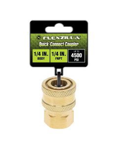 LEGPW3560 image(0) - Flexzilla Quick-Connect Coupler, 1/4" Body x 1/4" FNPT, Brass