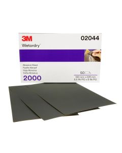 MMM2044 image(0) - 3M Wetordry Abrasive Sheet 401Q, 02044, 2000, 5 1/2 in x 9 in