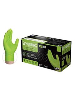 AMXGWGN46100 image(0) - Gloveworks HD Green Nitrile Diamond Grip Large