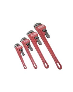 KTI49000 image(0) - K Tool International Pipe Wrench Set 4 Piece: 8 Inch, 10 Inch, 14 Inch, 18 Inch