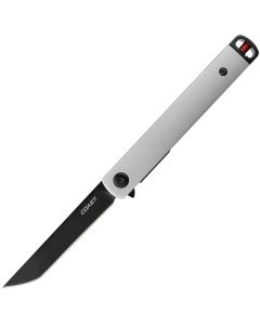 COS30860 image(0) - COAST Products LX502 1919 Founders Series Select Assisted Open Titanium Nitride Coated 9Cr18Mov Tanto Blade Stainless Steel Handle with Frame Lock Folding Pocket Knife - Silver