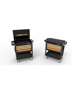 KDT83168 image(0) - GearWrench 33 Inch 4 Drawer Black & Orange Utility Cart