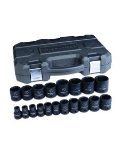 KDT84932N image(0) - GearWrench 19 Piece 1/2 Inch Drive 6 Point Standard Impact SAE Socket Set
