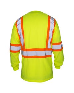 SAS690-1610 image(0) - SAS Safety Class-2 Long Sleeve Reflective Yellow T-Shirt, XL