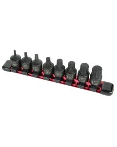SUN3640 image(0) - SUNEX 8 Piece 3/8 Inch Dr. Stubby Triple Square Impact Bit Socket Set