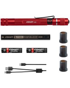 COS21517 image(0) - COAST Products HP3R 500 Lumen  Rechargeable Penlight with Twist Focus - Red