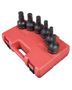 SUN5607 image(0) - SUNEX 6PC 1" DR METRIC IMPACT HEX DRIVER IMPACT SET