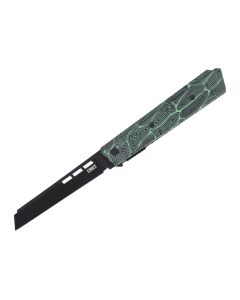 CRK3850G image(0) - CRKT (Columbia River Knife) Zephyr 14C28N Titanium Nitride Plain Blade Folding Knife with LIner Lock G10 Handle - White/Green