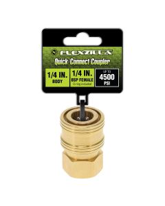LEGPW3515 image(0) - Flexzilla Quick-Connect Coupler, 1/4" Body x 1/4" BSP Female, Brass